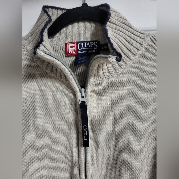 Chaps Ralph Lauren-Mens Half Zip Sweater-NWOT-Size L - Picture 4 of 6